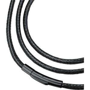Braided Leather 2MM/3MM Necklace Cord for Men with Stainless Steel Snap Clasp